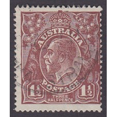 Australian    King George V   1½d Penny Half Pence Brown   Single Crown WMK  Plate Variety 3L6..